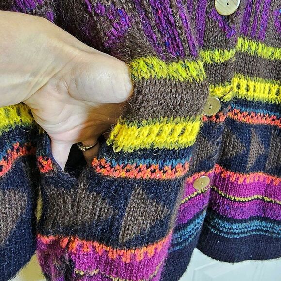 Susan Bristol Vintage Mohair Blend Tunic Cardigan Sweater Coat Y2K Size M - Picture 7 of 8